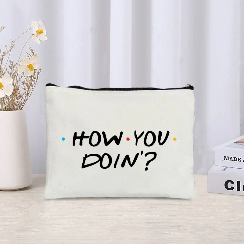 TV Friends Anniversary Design Make up Bag for Women Men Travel Necessity Cosmetics Storage Organizer Perfume Pouch Bags Case