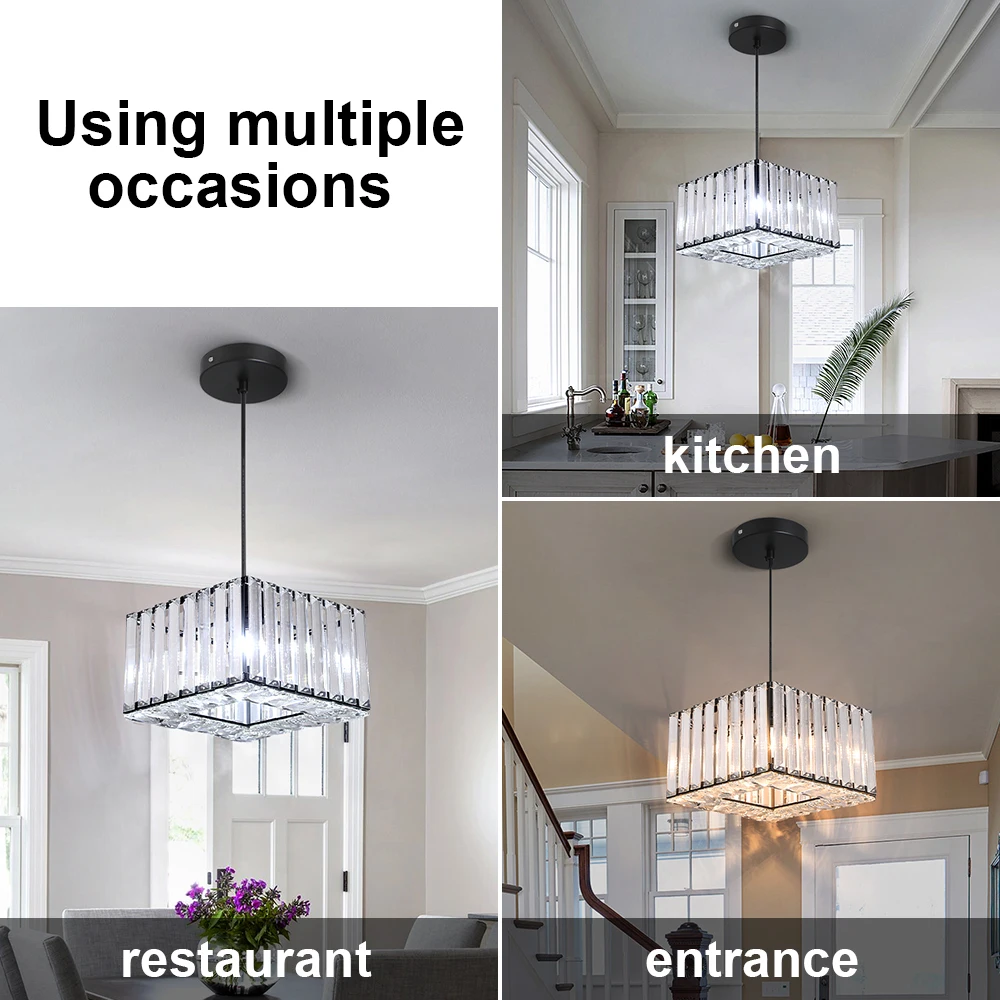 Led Pendant Light Modern Crystal Chandelier Kitchen Island Ceiling Lamp Dining Table Lustre Aisle Home Decor Corridor Fixture