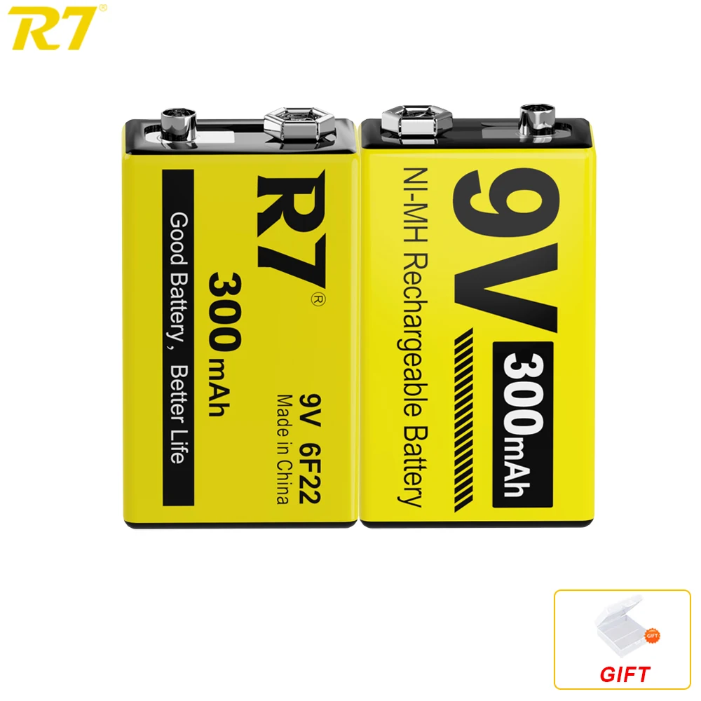 R7 9V battery 300mAh Ni-MH Rechargeable Battery 6F22 for metal detector Microphone Toy