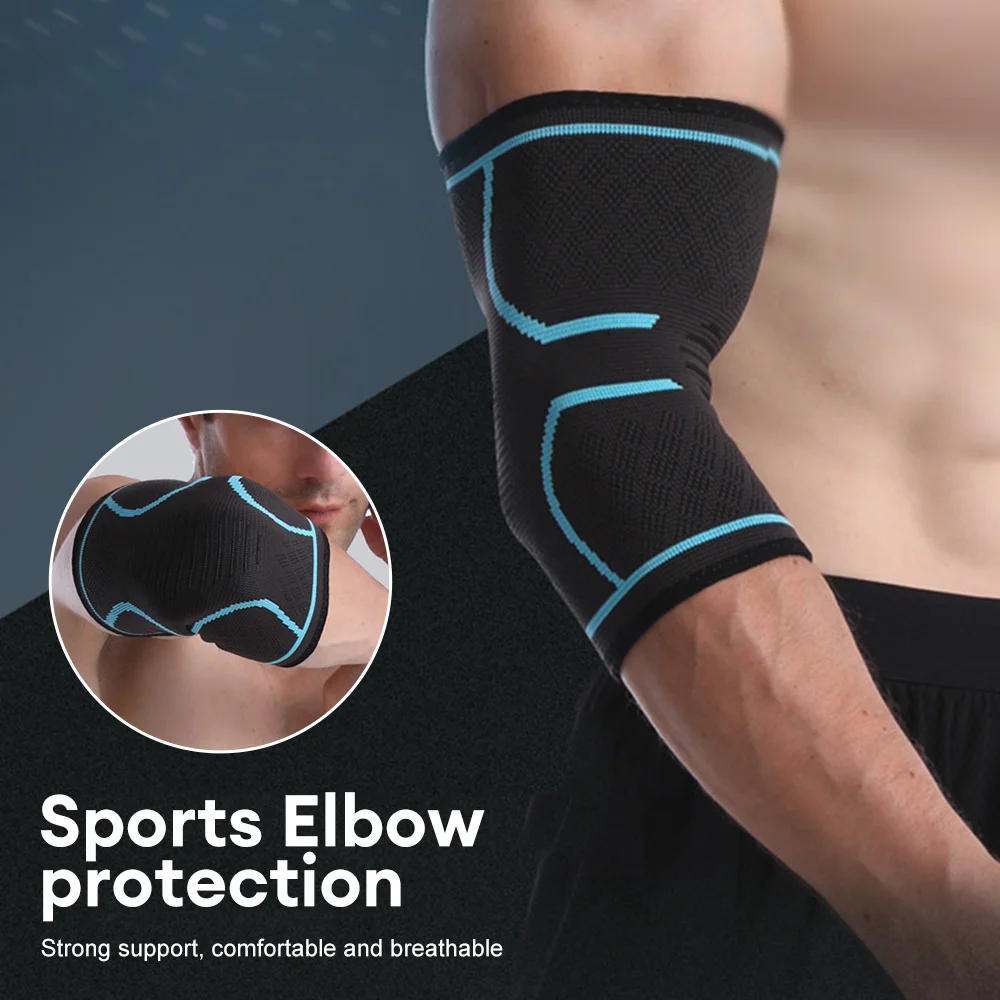 1 Piece Elbow Support Elastic Gym Fitness Nylon Protective Pad Absorb Sweat Sports Safety Basketball Game Arm Sleeve Elbow Brace