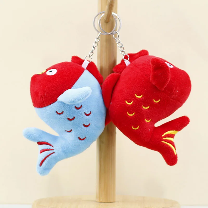 Porte-clés en peluche d'animaux créatifs, poisson mignon, pendentif Koi, beurre, cœur, super mignon, cadeau pour ami, fille