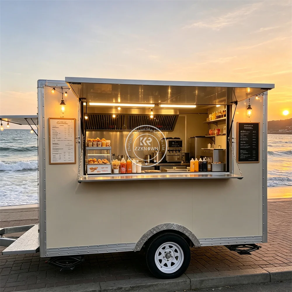 

Outdoor Catering Trailer Commercial Kitchen Food Truck Concession Hot Dog Ice Cream Cart Mobile Restaurant Food Trailer