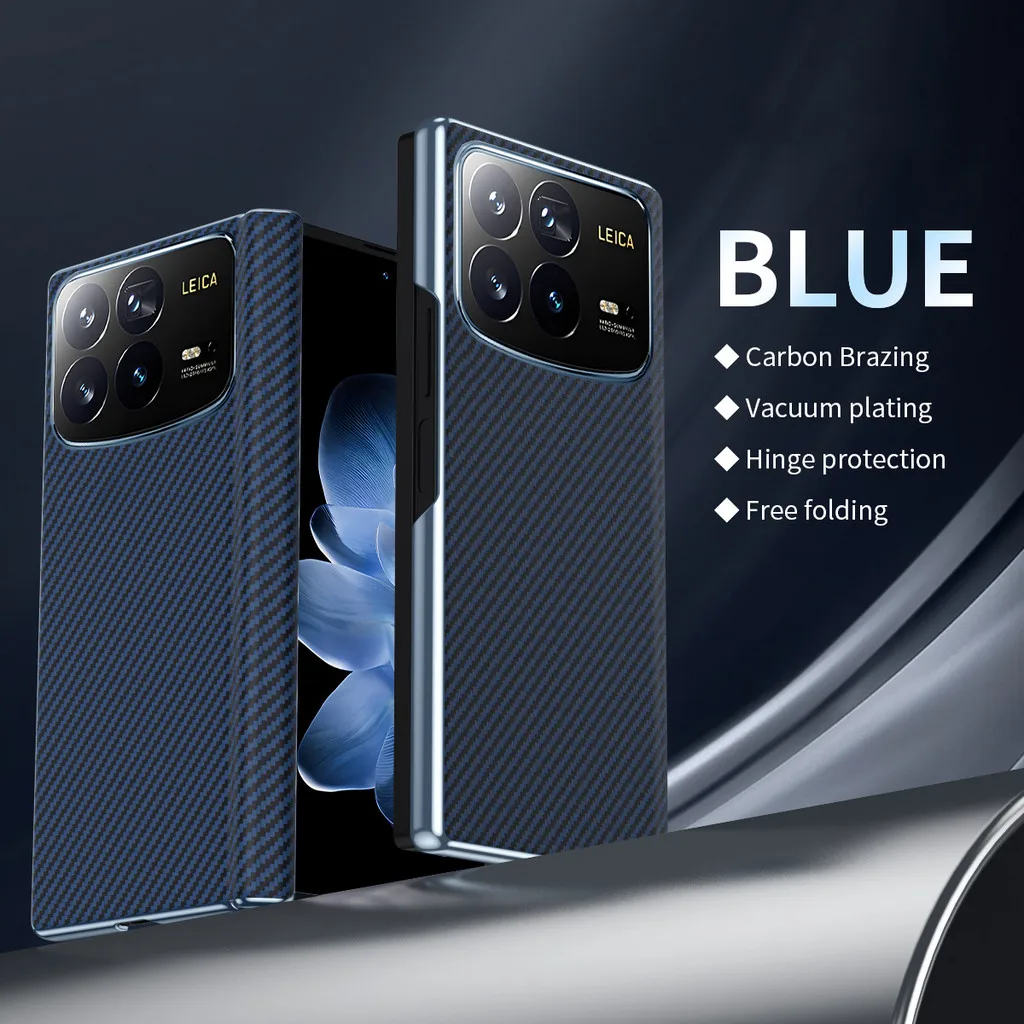 

Carbon Fiber Phone Case For Xiaomi Mix Fold 4 Anti-Scratch Anti Vibration Hinge Protective Cover
