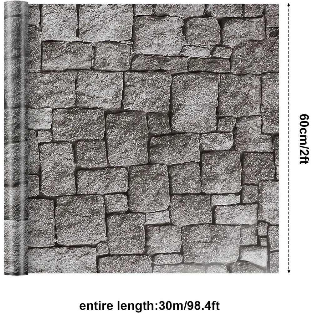 ورق لوحة إعلانات من الطوب الرمادي المقاوم للبهتان مقاس 24 × 100 قدم لتزيين الفصول الدراسية بواسطة الموارد المكونة #2