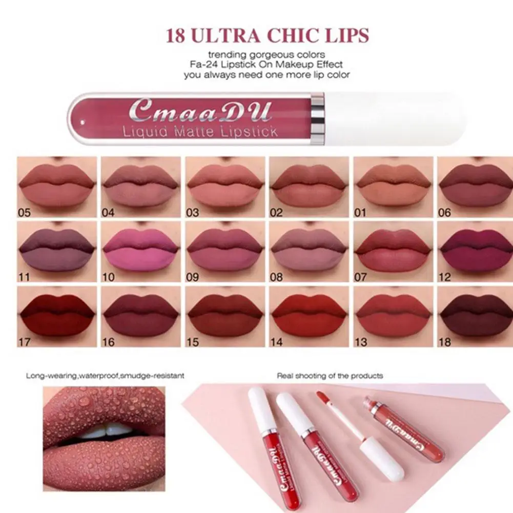 6 Colors Lipstick Set Matte Lip Gloss Waterproof Natural Moisturizing Waterproof Lasting Lipsticks Beauty Cosmetic Non Stick Cup