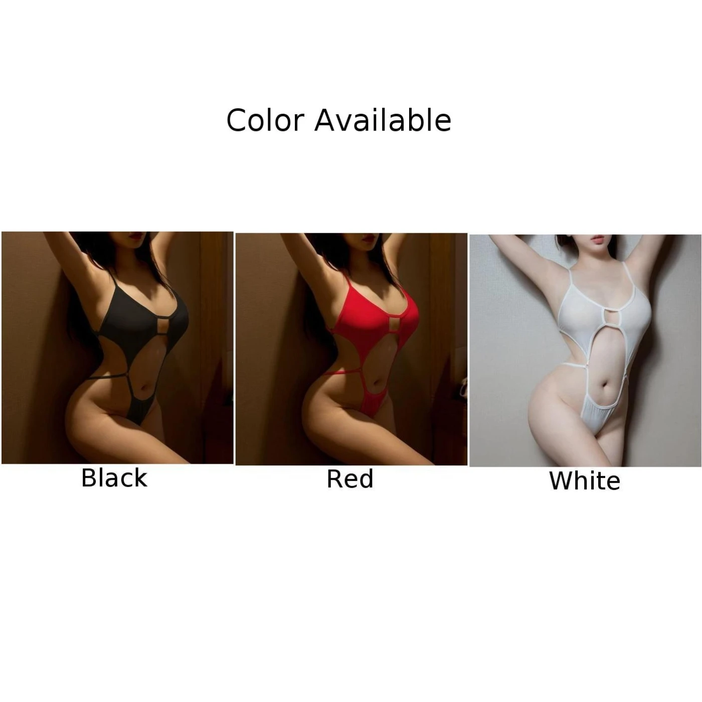 Womens Sexy See Through Lingerie Halter Bodysuit Thong Leotard Bikini Swimsuit