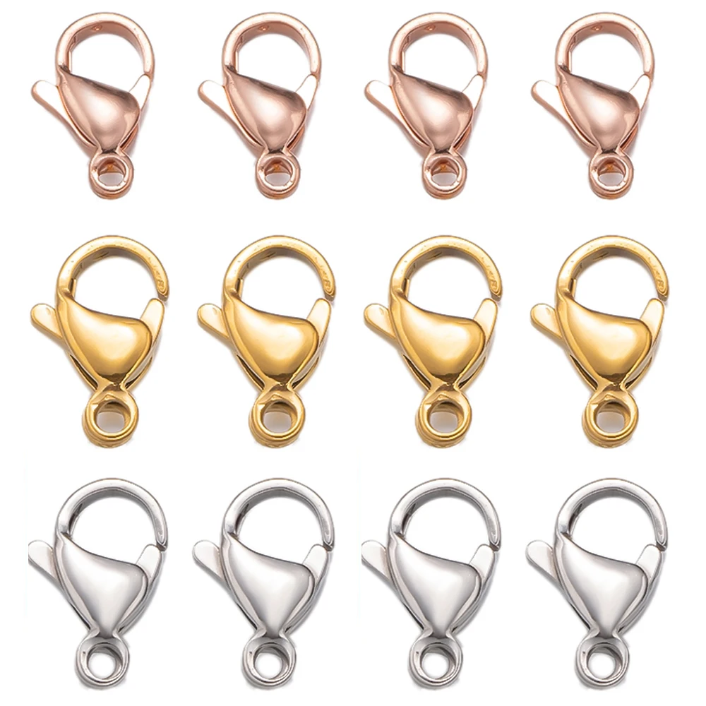 

20Pcs Stainless Steel Gold Plated Lobster Clasp Hooks Connector For DIY Bracelet Necklace Chain Jewelry Making Finding Supplies