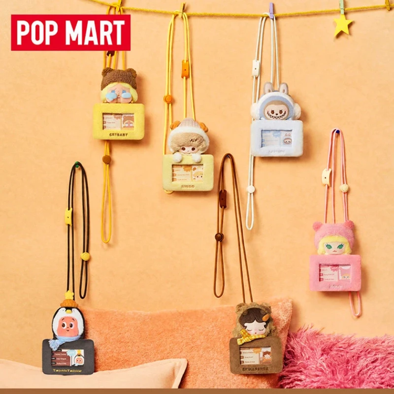 

НОВЫЙ POPMART, натуральная поп-боб, пушистая и уютная серия, держатель для карт, подвеска, глухая коробка, милые плюшевые мерцающие периферийные устройства, загадочные игрушки, подарки