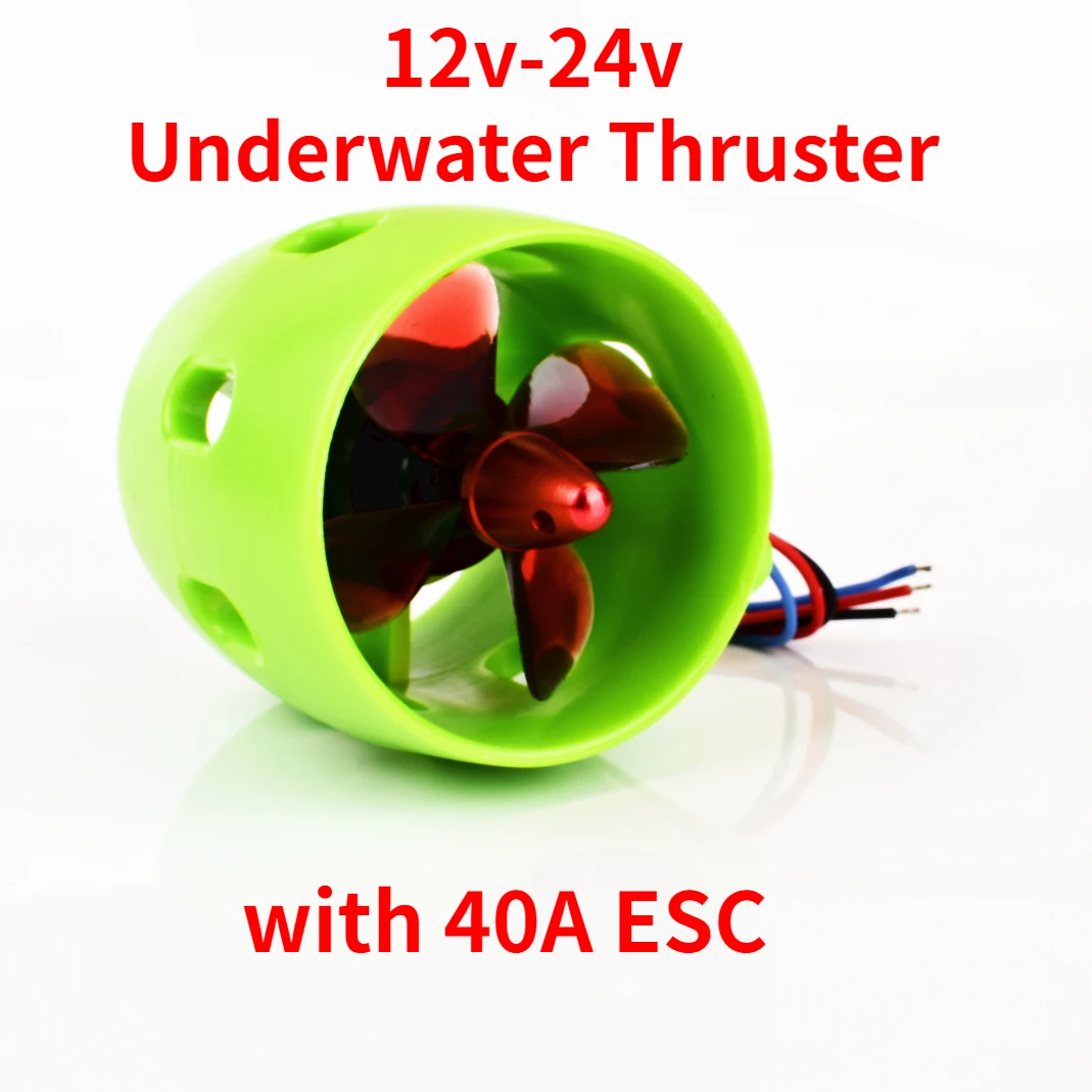 Underwater Thruster 12v-24v 40A Brushless Motor 4 Blade Propeller Propulsion 30-200w Parts For Rov Rc Bait Tug Boat