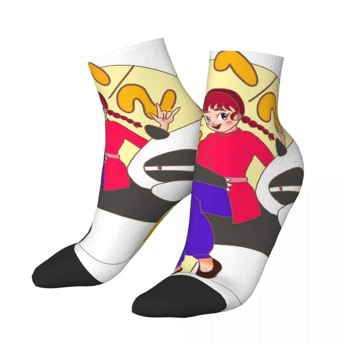 Ranma 1/2 Saotome Pig Girls Socks Harajuku Sweat Absorbing Stockings All Season Socks Accessories for Man's Woman's Gifts