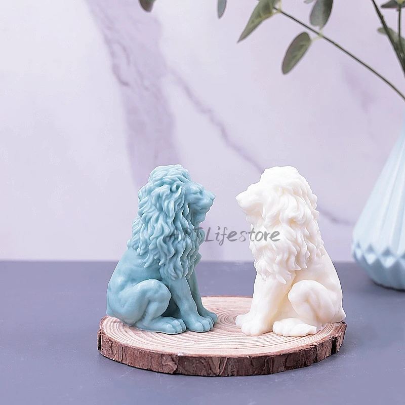 ライオンキングシリコンキャンドルモールド,3Dライオンの動物石鹸,石膏