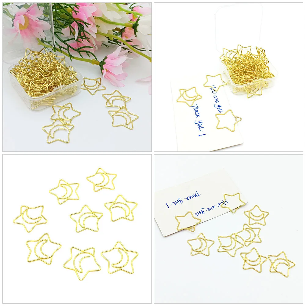 

100Pcs Star Shape Metal Paper Clips Small Clips for Office School Document Fixing and Decorative Craft Use
