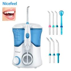 Zęby Whitenin 600ml woda nić dentystyczna Oral wielofunkcyjny irygator opieka stomatologiczna zestaw do czyszczenia zębów woda Pick z 7 dyszami
