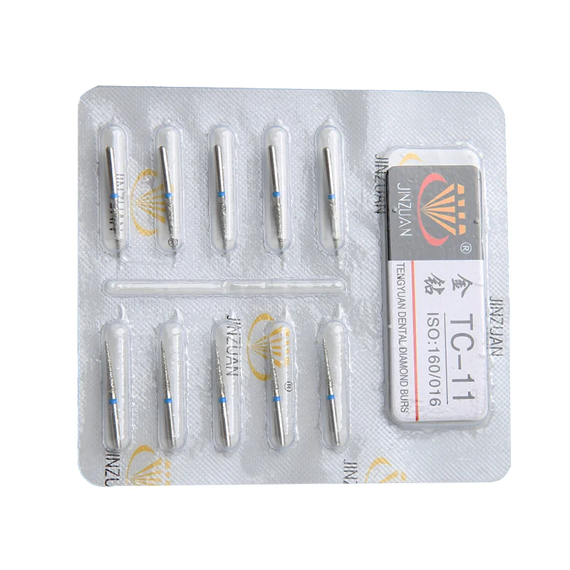 10 Pcs/pack Dental Diamond Burs1.6mm for High Speed Handpiece Coarse Diamond Burs Dentist Grinding Tool Grinder