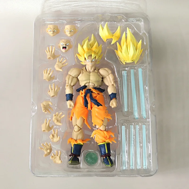 

Replica 17cm Dragon Ball Saiyan Action Figure Son Goku V3.0 War Damage Joint Movable Gift Boxed Ornament replaceable Parts Toy