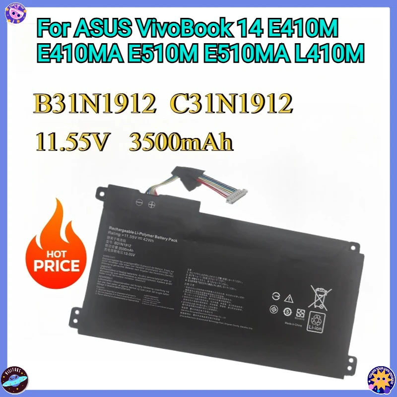 

B31N1912 C31N1912 Battery For ASUS VivoBook 14 E410M E410MA E510M E510MA L410M