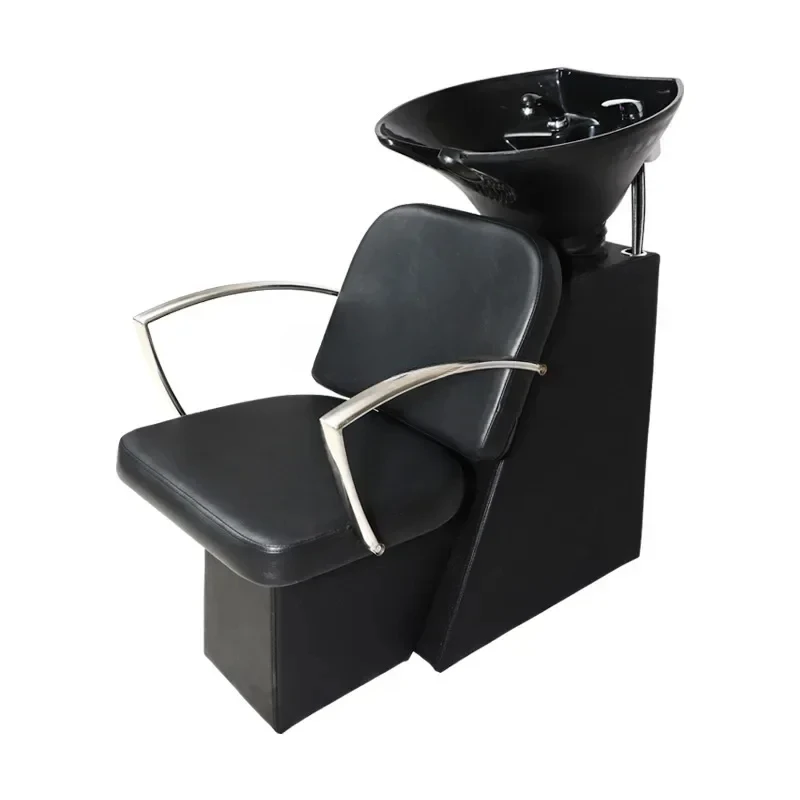 

45 Sitting Shampoo Chair Head Therapy Bed Mobile Shampoo Basin Beauty Half Lying Flush Hair-Washing Chair