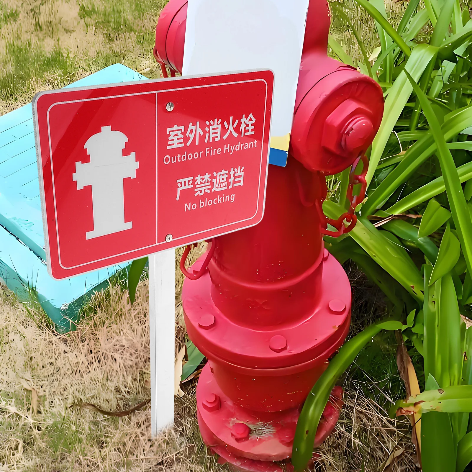 Fire Hydrant Sign Outdoor High Visibility Waterproof Weather Resistant Safety Label For Garden Emergency Wall Mount Decal