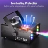 Yiflamefly 1500 ワットスモークマシン DJ ステージナイトクラブパーティーショーコンサートバー噴霧器効果 RGB 6 LED マルチカラーリモコン付き 5