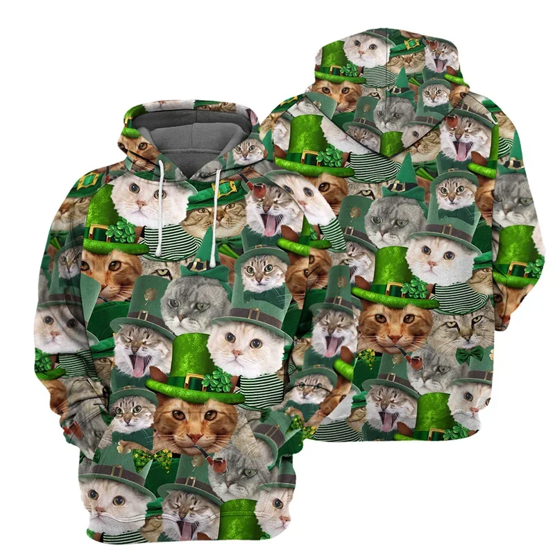 

British Shorthair Cat 3D Print Hoodie Men Long Sleeve Pullovers Spring Autumn Street Oversized Cute Cats Pattern Hoodies Tops