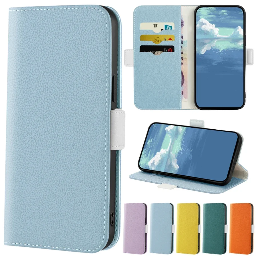 

Wallet Lychee Leather Case For Samsung Galaxy A04s A13 A14 A23 A32 A33 A34 A51 A52 A53 A54 A71 S23 Ultra S22 S21 Plus S20 FE