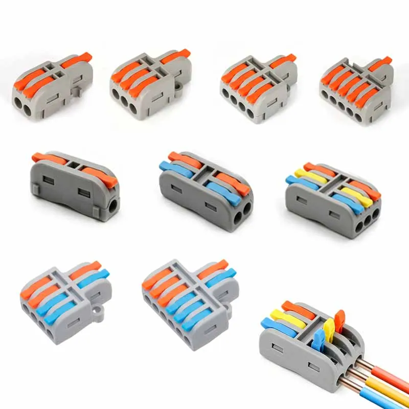 30~100PCS Mini Push-in Wire Connectors Universal Hard&Soft Cable Splitter Quick Electrical Terminal Blocks for Household Wiring