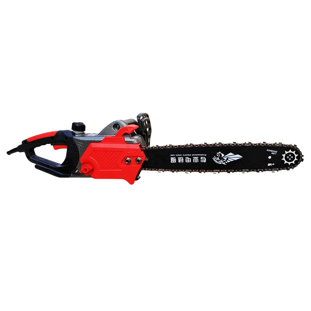 220V Corded Electric Chainsaw High Power Handheld Woodworking Powerful Electric Saw 16 Inch Guide Bar Household Cutting Tools