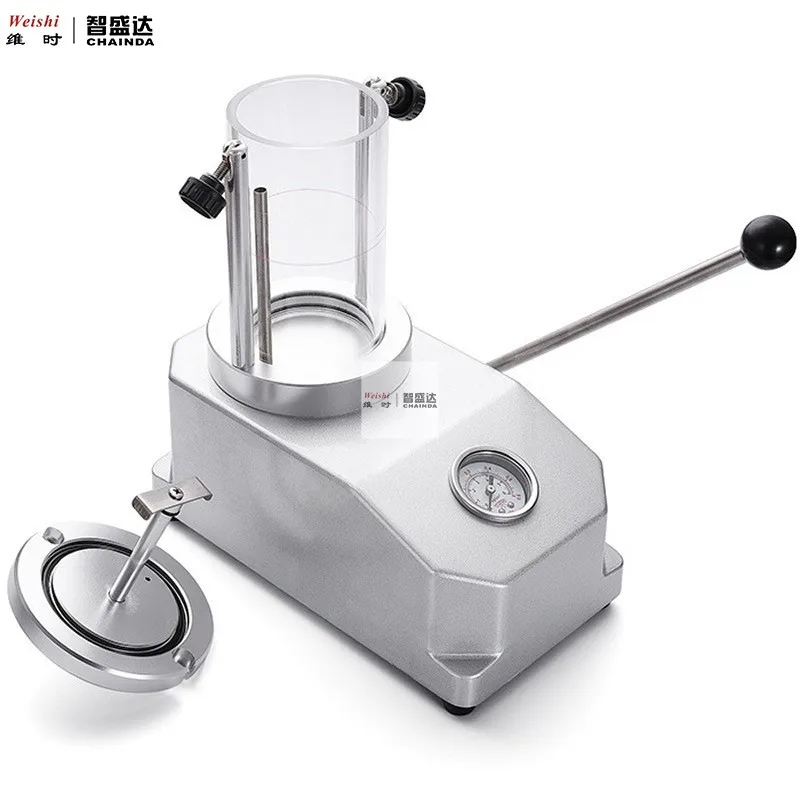 

Тест инструмента для часов. Машина для проверки воды с часами. Ручная водонепроницаемая машина. Уплотнение под давлением. Водонепроницаемые часы.