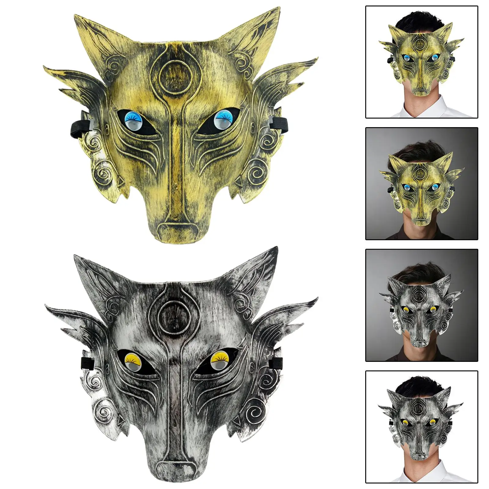 Wolf Mask Cosplay Adults Werewolf Face Mask for Carnival Night Club Festival