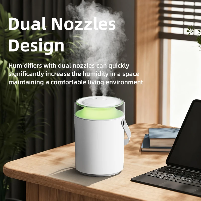 

1.3L Air Humidifier Professional Large Capacity Double Spray Port Cool Mist Maker for Home Room Office Mute Desktop Diffuser