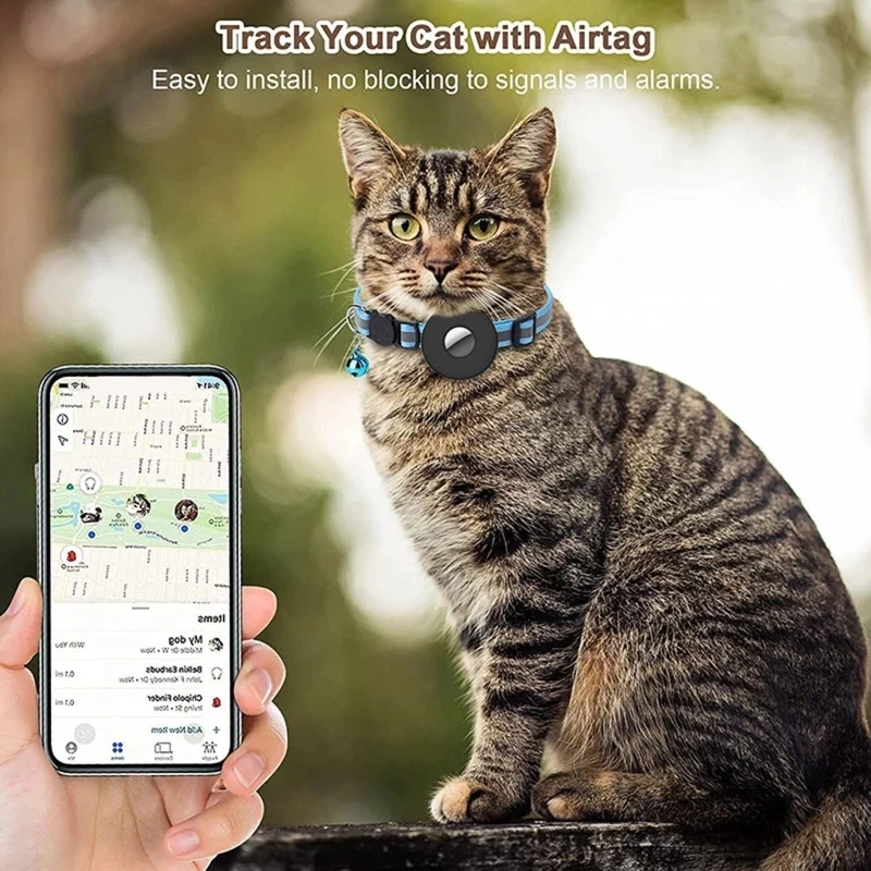 Collier lumineux en Nylon pour Apple AirTag, pour chat, cloche, anneau, chaton, chien, GPS, recherche, dispositif de suivi Anti-perte