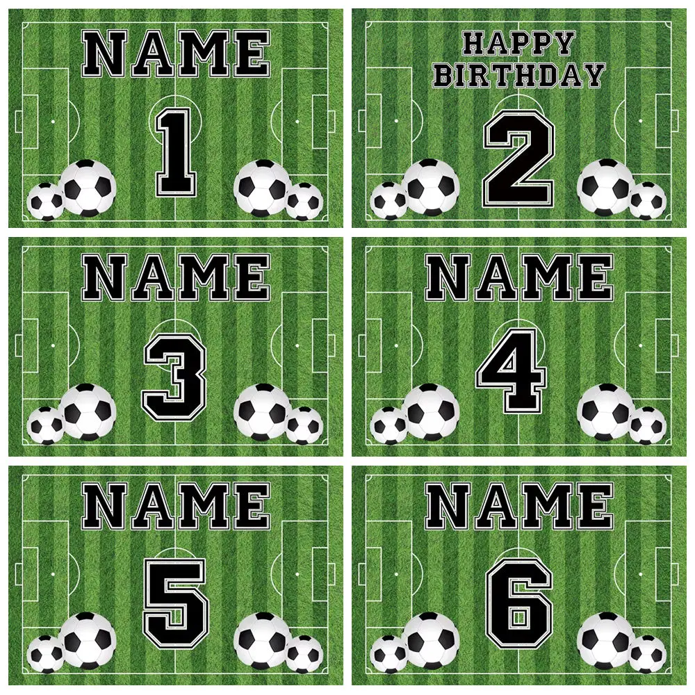 

Football Boy Birthday Backdrop for Photography SportsSoccer Field Newborn Kids Baby Shower Portrait Background Poster Customize