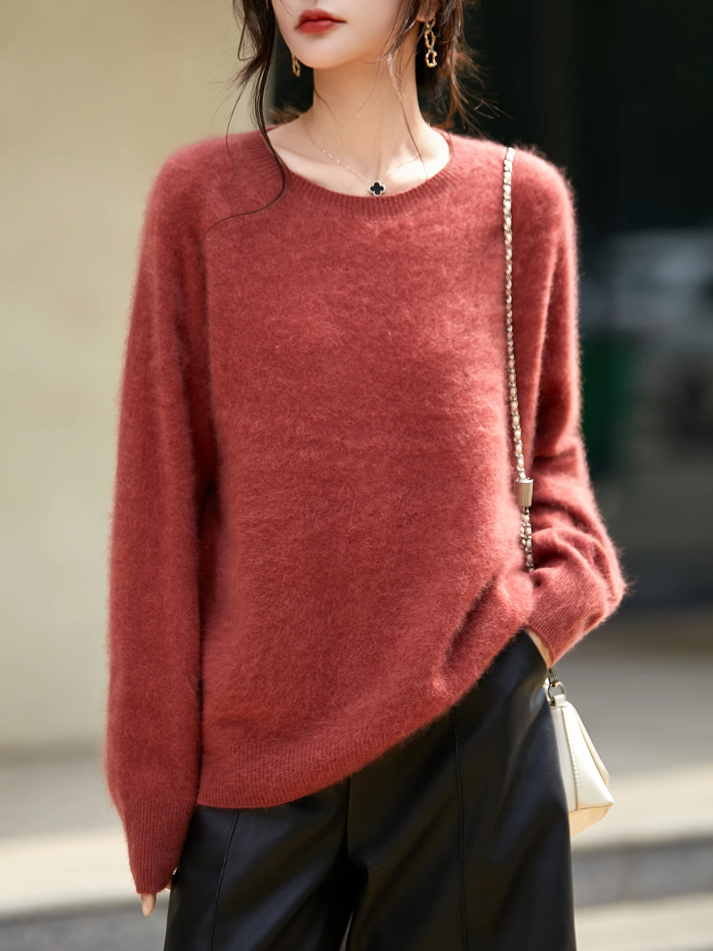 Light Luxury Autumn Winter Women Sweater Fashion Female 100% Merino Wool Knitted Pullover Cashmere Lady Long Sleeve Clothing Top