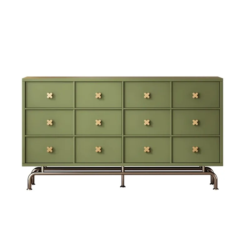 

chest cabinet dopamine bedroom side cabinet retro bedside cabinet living room color matching green solid wood drawer cabinet