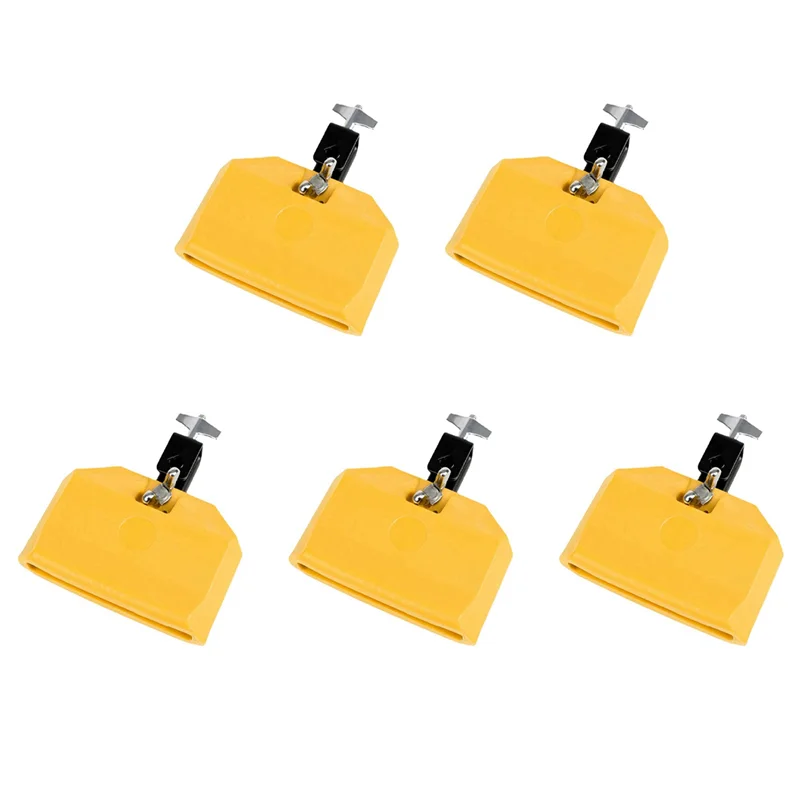 

Dropship-5Pcs 5 Inch Jam Block,Plastic Musical Percussion Block Compatible With Latin Drum Instrument (Yellow)
