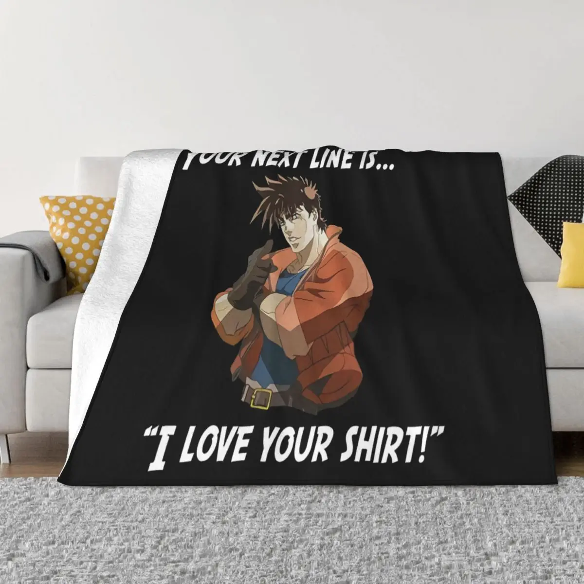 Jojo's Bizarre Adventure Funny Jojo Bizarre Anime New Stylish 3D Slim Fit Mens Humour Movie Throw Blanket