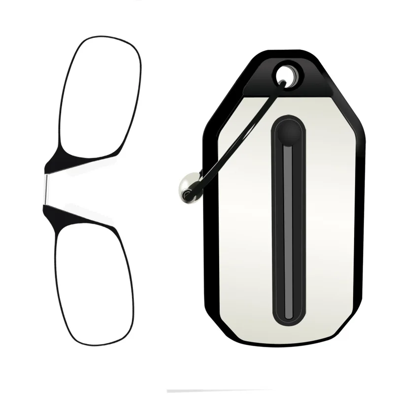 Mini Diopter Reading Glasses Men Women Folding Key Chain Portable Ultra-light Legless Nose Clip Smart Magnifier Presbyopia