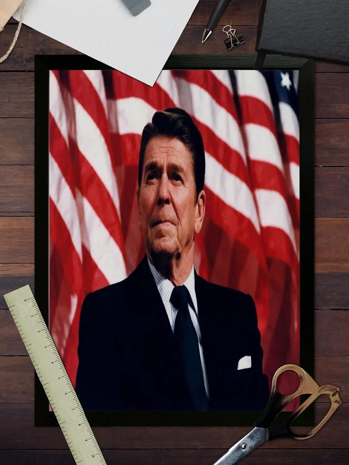 ملصق فني من القماش رونالد ريغان وفن جداري، طباعة صور، ديكور غرفة نوم عائلية حديثة، لوحة زخرفية