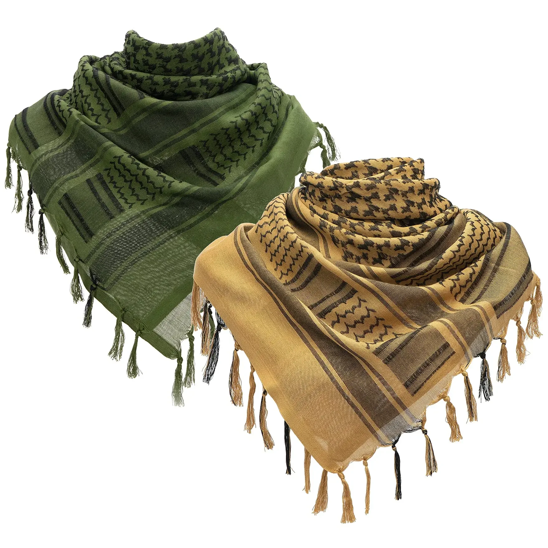 110*110 Arab Keffiyeh Shemagh Scarf Desert Arab Square Scarves with Tassel for Hunting Outdoor Military Hiking Army Men Women