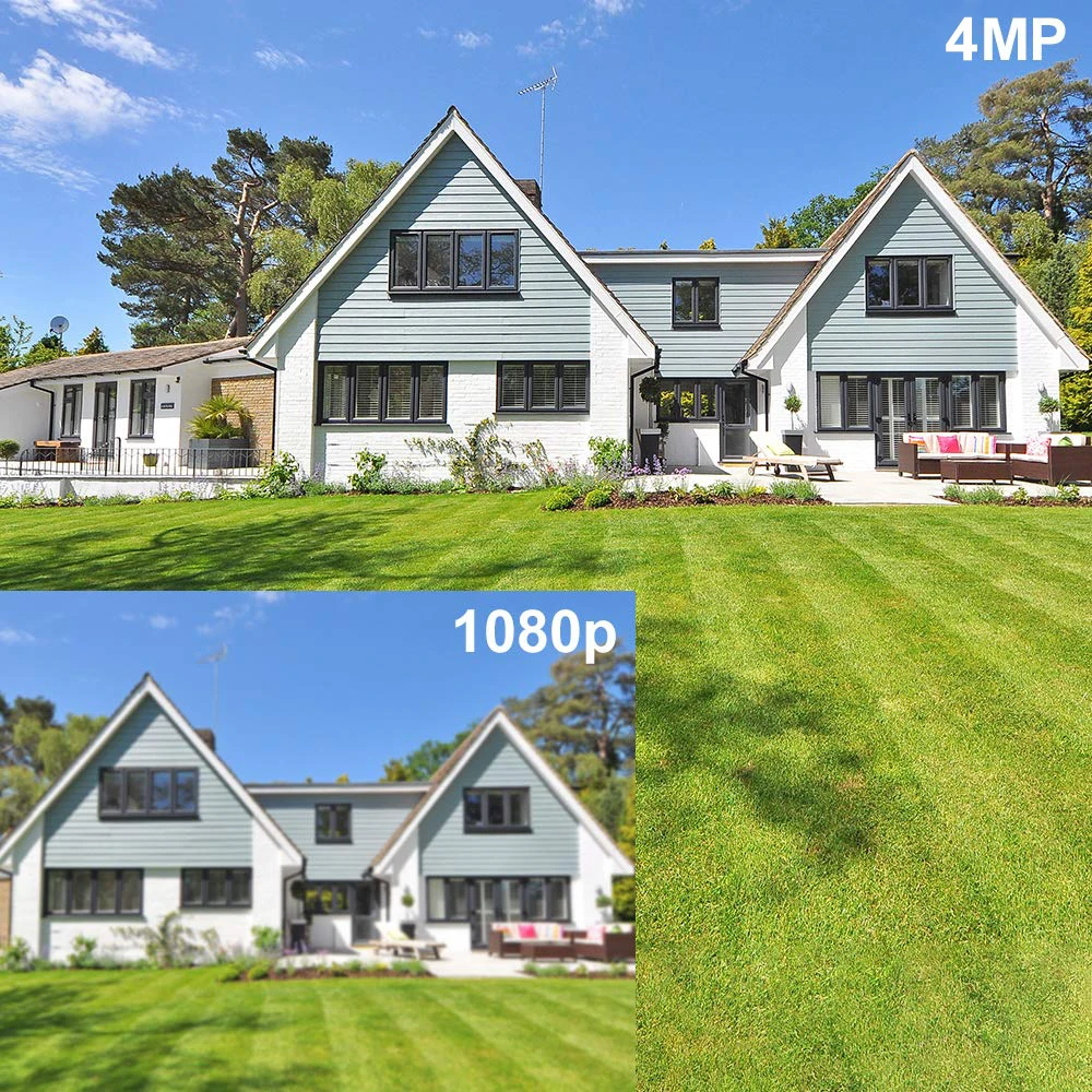 كاميرا برجية IP POE بدقة 4 ميجابكسل تدعم كشف المركبات البشرية في اتجاه واحد صوت مدمج بفتحة بطاقة SD بحد أقصى 512 جيجابايت IP67 WDR H265+