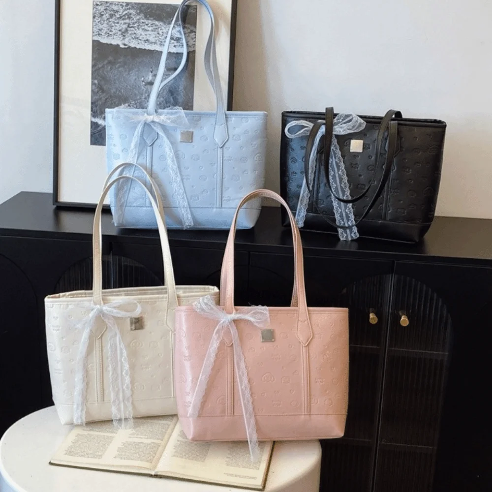 

Womens ToteBag Large Capac Casual PU Leather Shoulder Bag Solid Versatile Handbag Durable Office Bag Spacious Leisure Purse