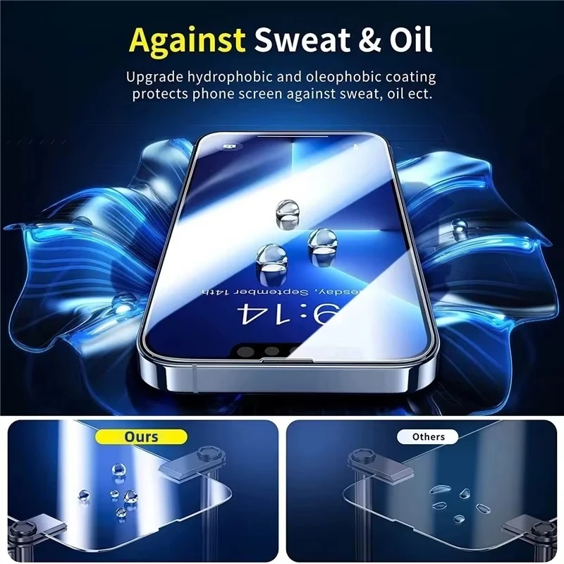 1-3 Piezas Vidrio Templado para iPhone 14 13 12 11 15 16 17 18 Pro Max Mini Protectores de Pantalla para iPhone Air XR XS 7 8 Plus 16e Vidrio 5
