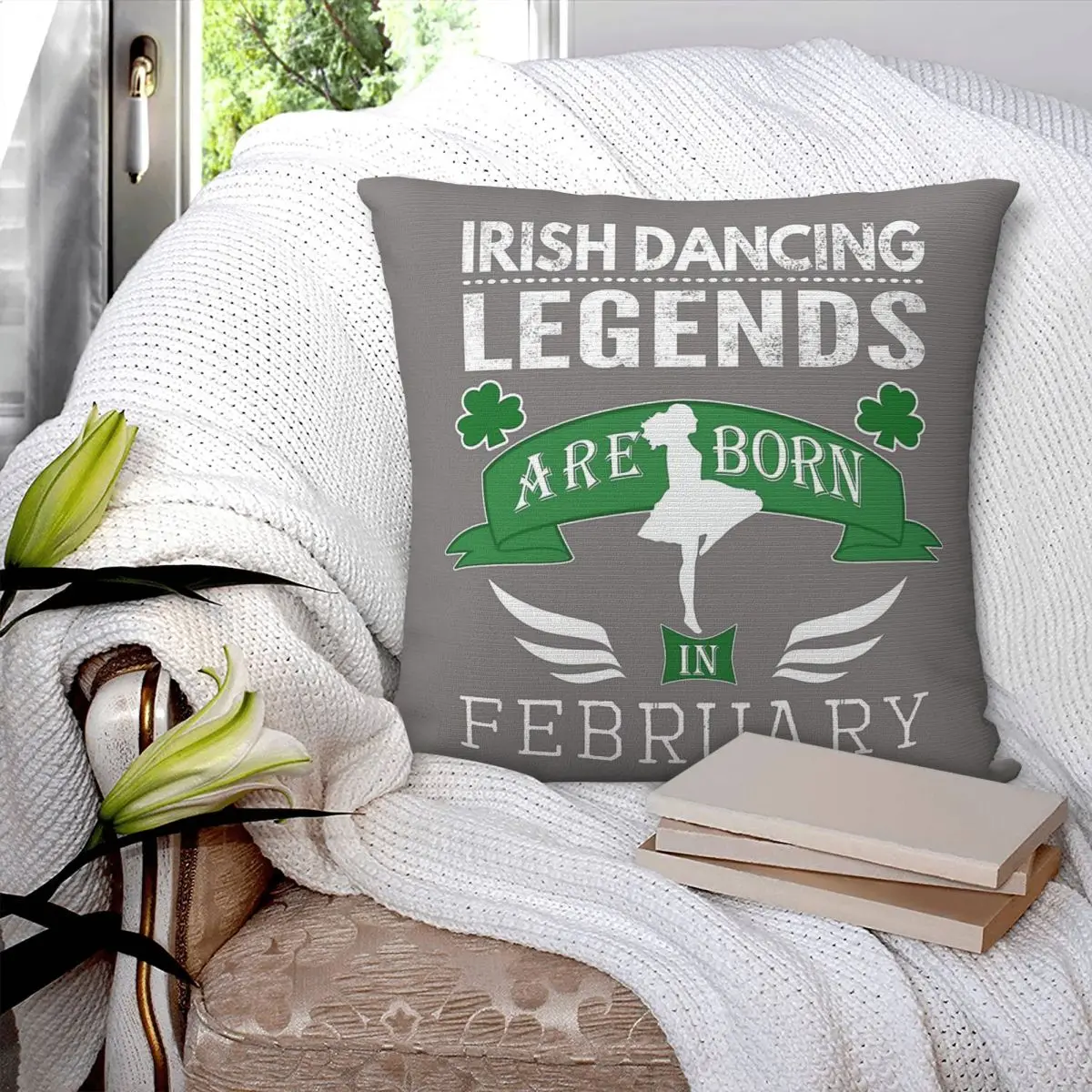 Irish Dancing Legends February Pillowcase Polyester Linen Velvet Printed Decorative Throw Pillow Home Cushion Cover 45x45 - view 3