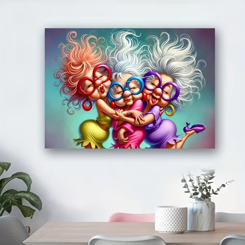 1000 قطعة من أحجية الصور المقطوعة - مشهد تعانق الأخوات الرائعة بألوان نابضة بالحياة، ديكور فني مستطيل محمول للبالغين، DIY GIF #4