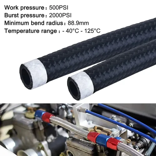 Imagen 2 del producto AN4 AN6 AN8 AN10 AN12 AN16 AN20 manguera de combustible enfriador de Gas y aceite tubo de línea tubo de nailon acero inoxidable trenzado interior de goma CPE