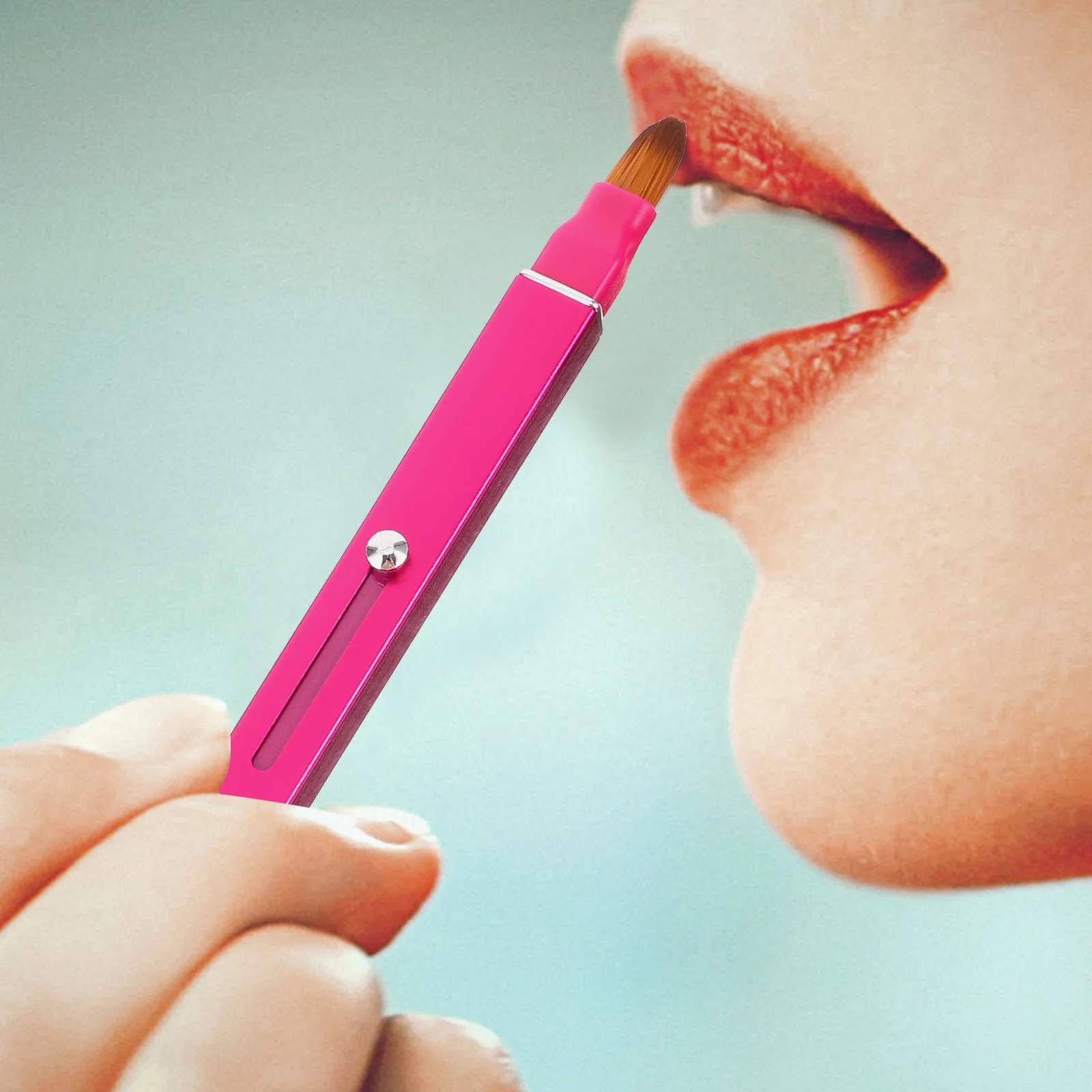 

2pcs Retractable Lipstick Brush for Women Dual Head Lip Applicator Portable Lip Gloss Wand with Cap Black Rose