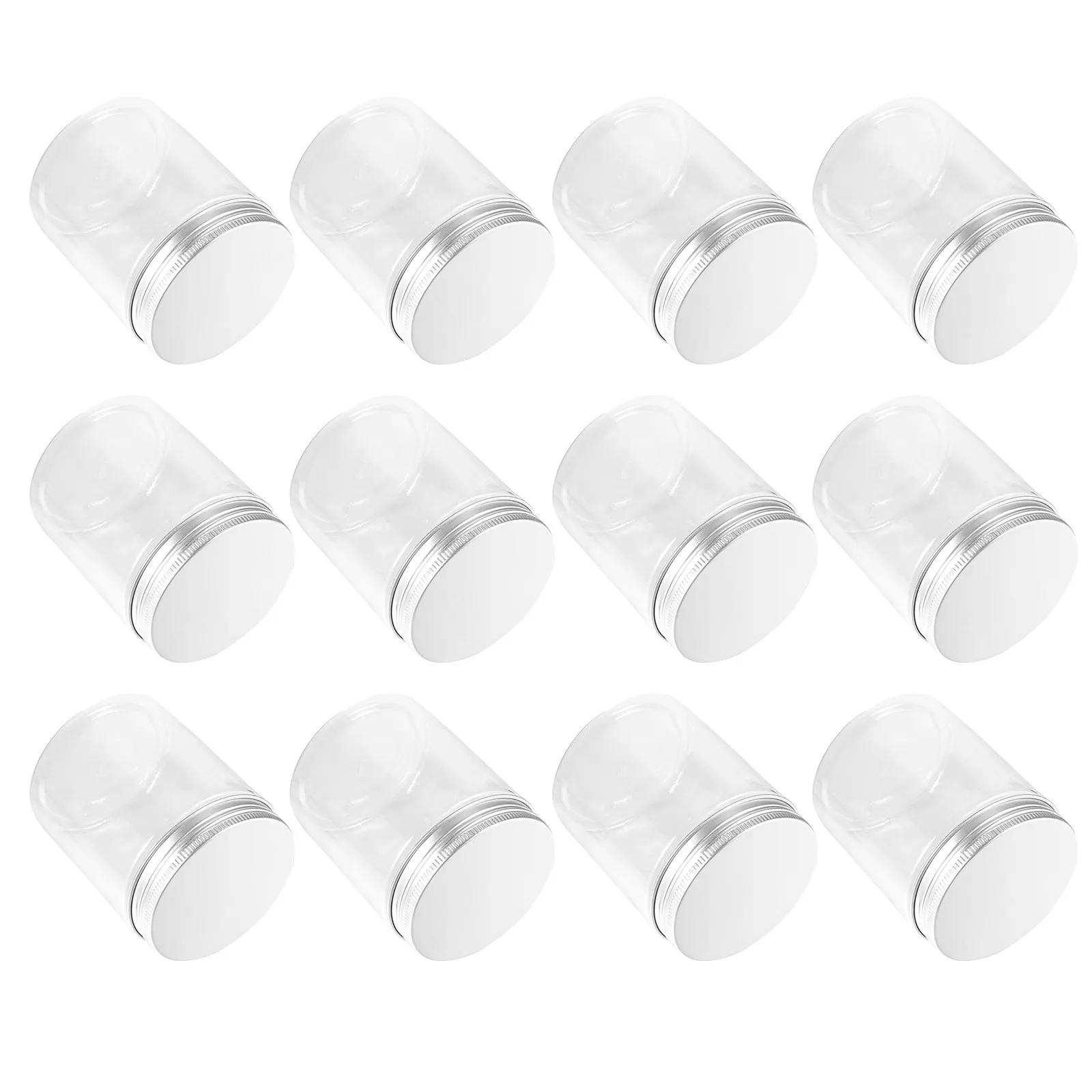 12Pcs Plastic Storage Jars Household Sealed Containers Transparent Kitchen Moisture Proof Cans for Food Nuts Coffee