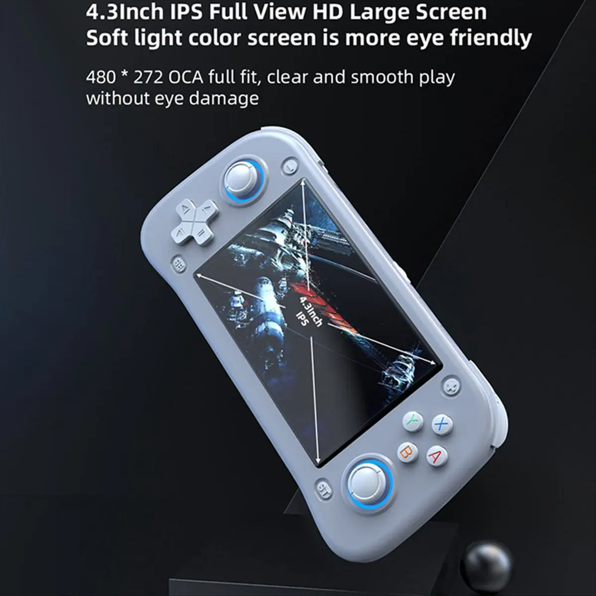 

Портативная игровая консоль HowAA87 XF43 в стиле ретро с IPS-экраном 4,3 дюйма, на базе Linux с открытым исходным кодом, игровой плеер с чипом RK3128, карманный видеоплеер, серый