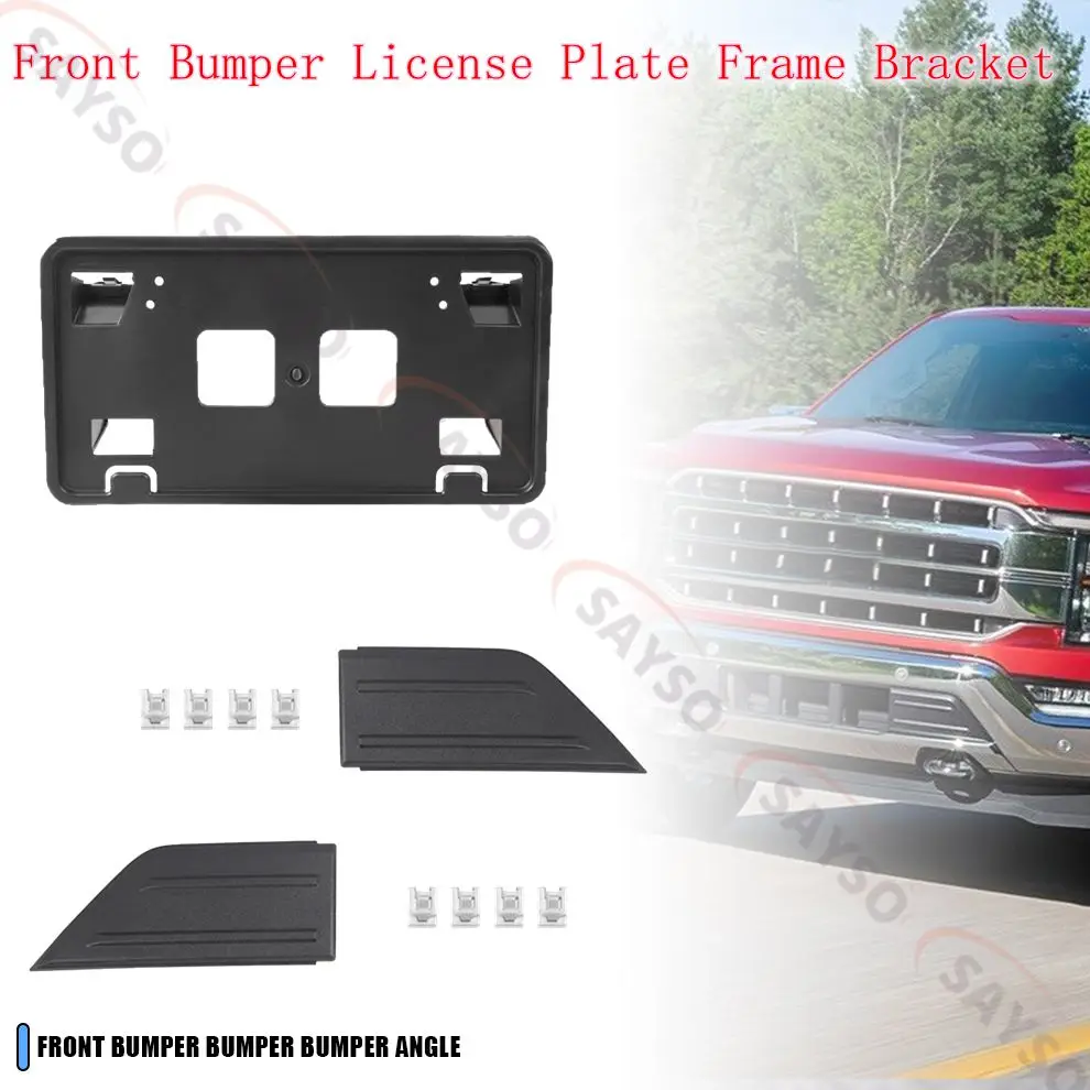

Front Bumper License Plate Holder for Ford F150 2021-2023 2.7L 3.0L 3.5L V6 Registration Frame Bracket Replacement
