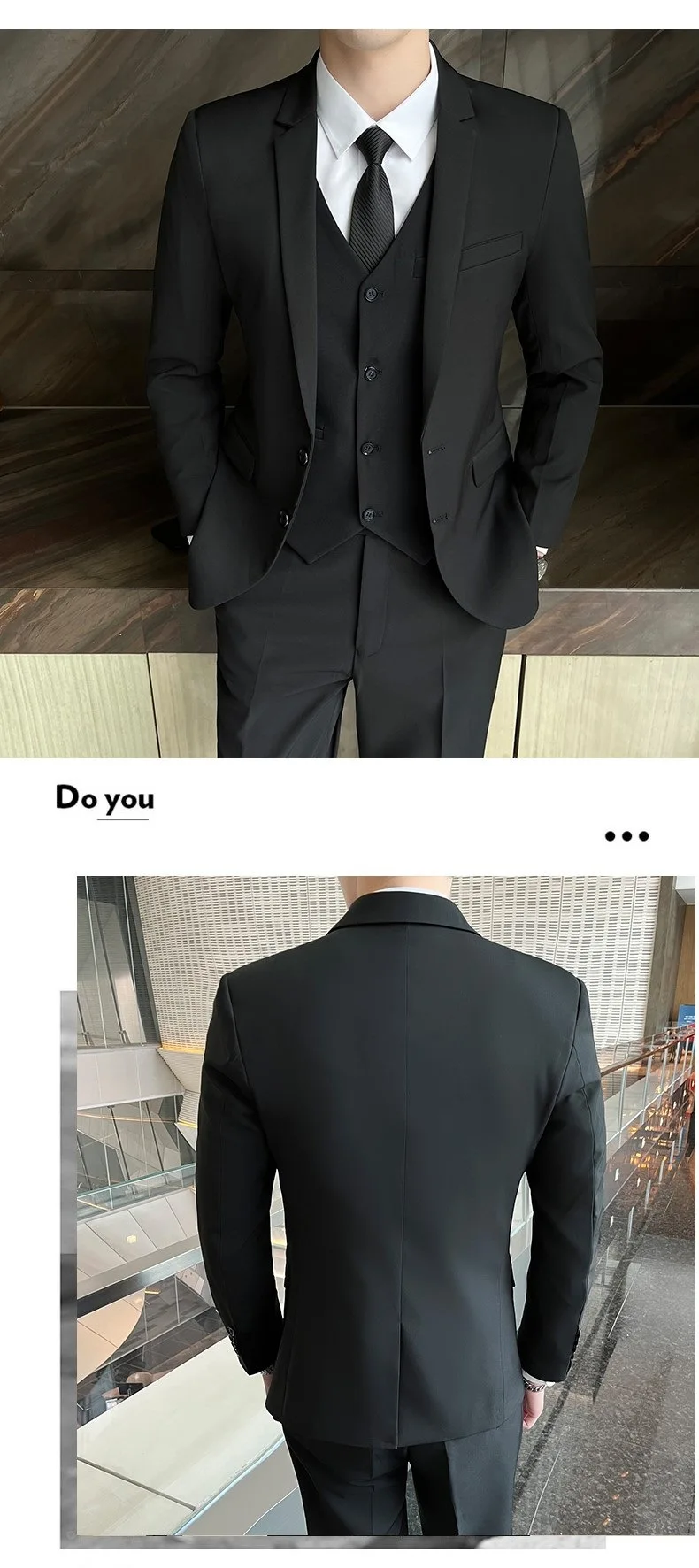 4-A79  High-end Texted Suit Men\'s Korean-style Slim-fit Top Jacket Best Man Groom Business Professional Dress suit